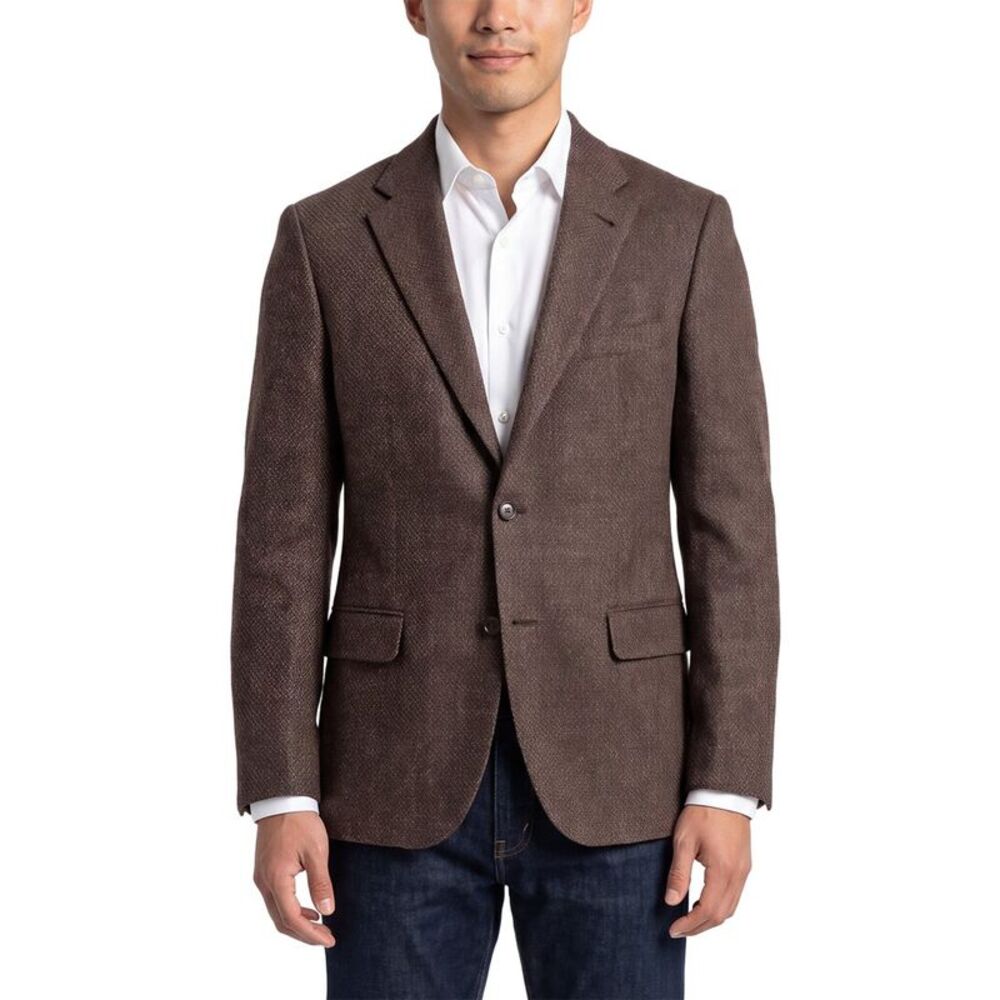 Corneliani Mens  Cc Collection Geometric Wool & Cashmere-Blend Blazer, Brown
